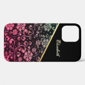 Coques Case-Mate iPhone Fleurs noires cool tendance or personnalisées (Verso (horizontal))