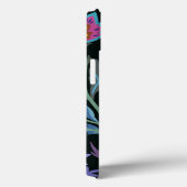 Coques Case-Mate iPhone Fleurs noires de luxe initiales motif Bordure doré (Verso / Droite)