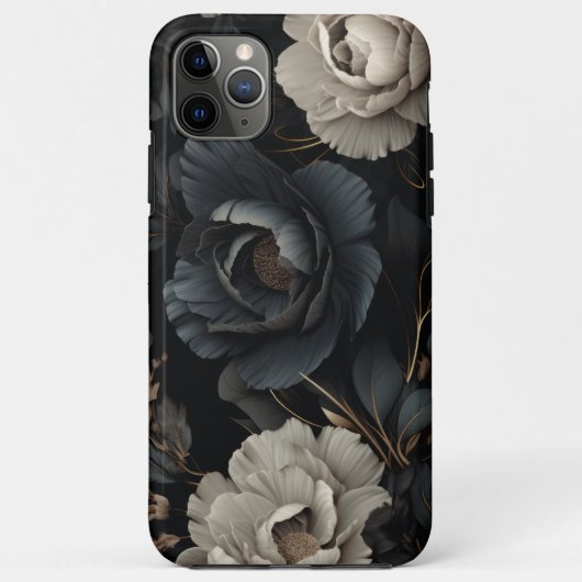 Coques Case-Mate iPhone Fleurs noires et blanches (Dos)