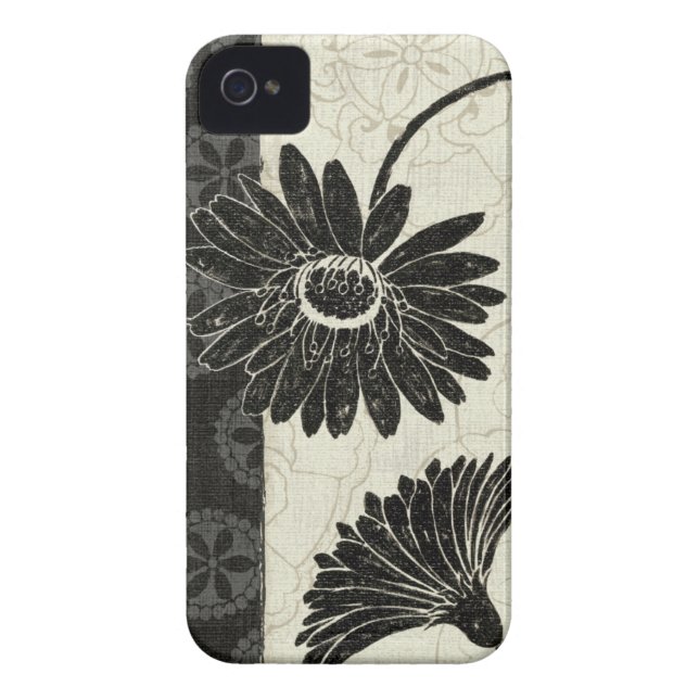 Coques Case-Mate iPhone Fleurs noires et blanches (Dos)