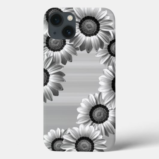 Coques Case-Mate iPhone Fleurs noires et blanches (Verso)
