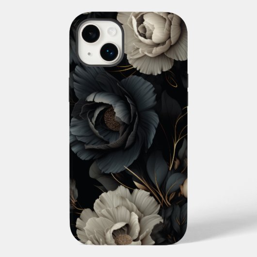 Coques Case-Mate iPhone Fleurs noires et blanches (Verso)