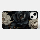 Coques Case-Mate iPhone Fleurs noires et blanches (Verso (horizontal))