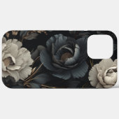 Coques Case-Mate iPhone Fleurs noires et blanches (Verso (horizontal))