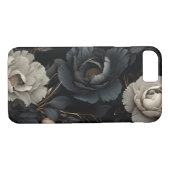 Coques Case-Mate iPhone Fleurs noires et blanches (Dos (Horizontal))