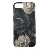 Coques Case-Mate iPhone Fleurs noires et blanches (Dos)