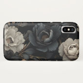Coques Case-Mate iPhone Fleurs noires et blanches (Dos (Horizontal))