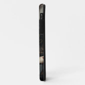 Coques Case-Mate iPhone Fleurs noires et blanches (Dos/Gauche)