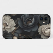 Coques Case-Mate iPhone Fleurs noires et blanches (Dos (Horizontal))