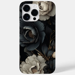 Coque Pour Pour iPhone 14 Pro Max Fleurs noires et blanches