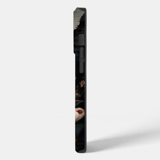 Coques Case-Mate iPhone Fleurs noires et blanches (Verso / Gauche)