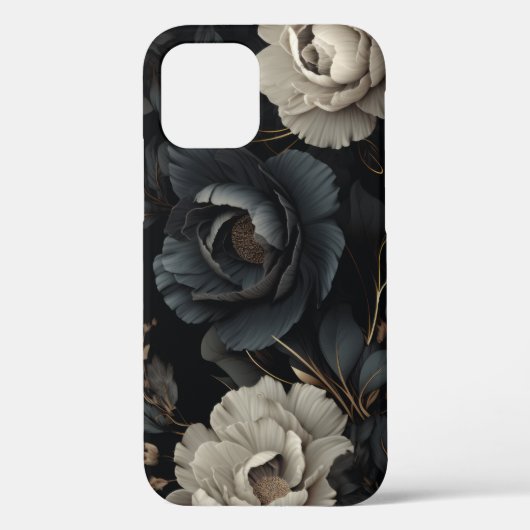 Coques Case-Mate iPhone Fleurs noires et blanches (Verso)