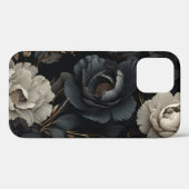 Coques Case-Mate iPhone Fleurs noires et blanches (Verso (horizontal))