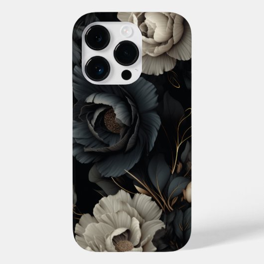 Coques Case-Mate iPhone Fleurs noires et blanches (Verso)