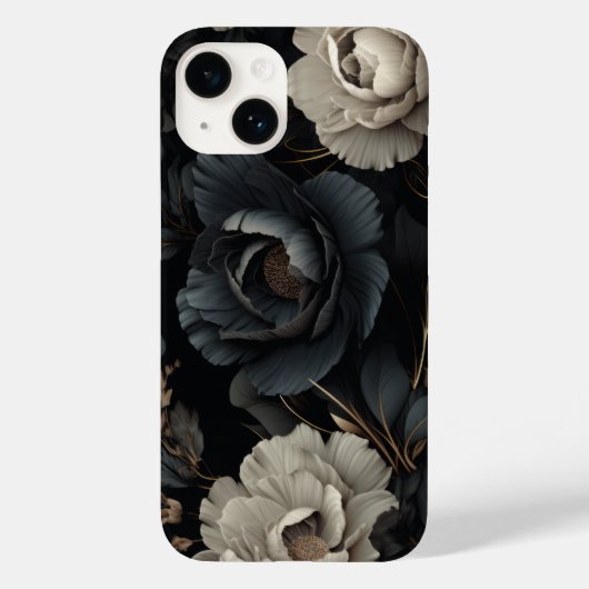 Coques Case-Mate iPhone Fleurs noires et blanches (Verso)