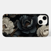 Coques Case-Mate iPhone Fleurs noires et blanches (Verso (horizontal))