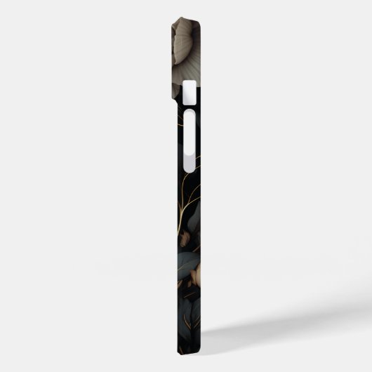 Coques Case-Mate iPhone Fleurs noires et blanches (Verso / Gauche)