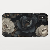Coques Case-Mate iPhone Fleurs noires et blanches (Dos (Horizontal))