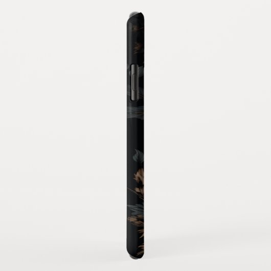 Coques Case-Mate iPhone Fleurs noires et blanches (Dos/Droite)