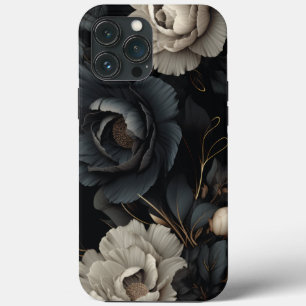 Case-Mate iPhone Case Fleurs noires et blanches