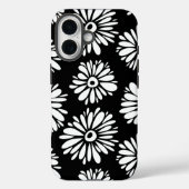 Coques Case-Mate iPhone Fleurs noires et blanches funky (Verso)