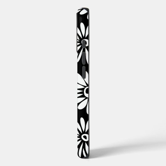 Coques Case-Mate iPhone Fleurs noires et blanches funky (Verso / Gauche)