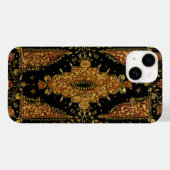 Coques Case-Mate iPhone Fleurs noires et dorées tombées (Verso (horizontal))
