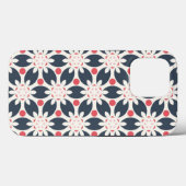 Coques Case-Mate iPhone Fleurs noires et points roses Motif (Verso (horizontal))