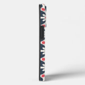 Coques Case-Mate iPhone Fleurs noires et points roses Motif (Verso / Droite)