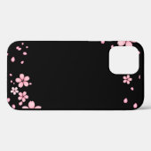 Coques Case-Mate iPhone Fleurs Noires Et Roses (Verso (horizontal))
