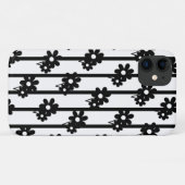 Coques Case-Mate iPhone Fleurs Noires Modernes Avec Lignes Verticales (Dos (Horizontal))