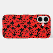 Coques Case-Mate iPhone Fleurs noires rouges (Verso (horizontal))