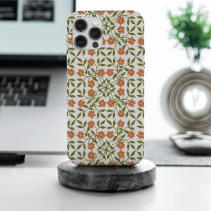 Coque iPhone 15 Pro Max Fleurs orange, Motif Floral, Verdure, Boho