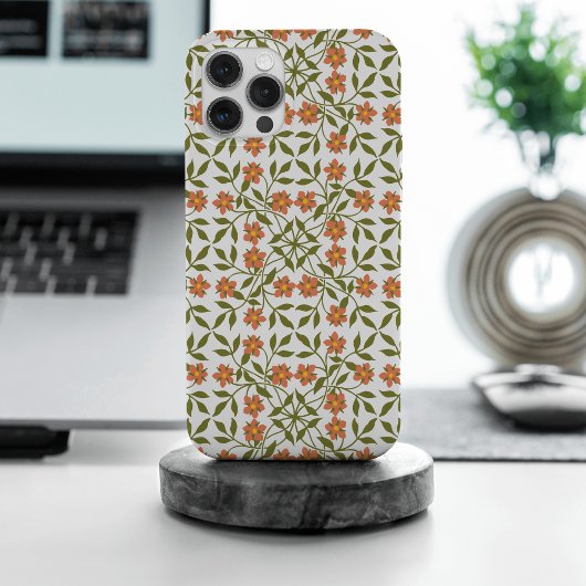 Coques Case-Mate iPhone Fleurs orange, Motif Floral, Verdure, Boho