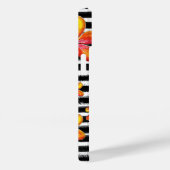 Coques Case-Mate iPhone Fleurs orange sur bandes noires (Verso / Droite)