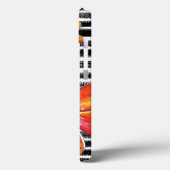 Coques Case-Mate iPhone Fleurs orange sur bandes noires (Verso / Gauche)