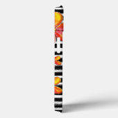 Coques Case-Mate iPhone Fleurs orange sur bandes noires (Verso / Droite)