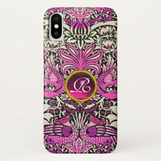 COQUES Case-Mate iPhone FLEURS, PAONS ET DRAGONS GEMME MONOGRAMME (Dos)