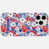 Coques Case-Mate iPhone Fleurs Patriotiques Monogrammées (Verso (horizontal))
