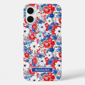 Coques Case-Mate iPhone Fleurs Patriotiques Monogrammées (Verso)
