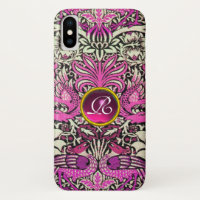 FLEURS, PEACOCKS ET DRAGONS GEM STONE MONOGRAM