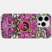 COQUES Case-Mate iPhone FLEURS, PEACOCKS ET DRAGONS GEM STONE MONOGRAM (Verso (horizontal))