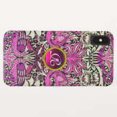 COQUES Case-Mate iPhone FLEURS, PEACOCKS ET DRAGONS GEM STONE MONOGRAM (Dos (Horizontal))