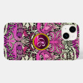 COQUES Case-Mate iPhone FLEURS, PEACOCKS ET DRAGONS GEM STONE MONOGRAM (Verso (horizontal))