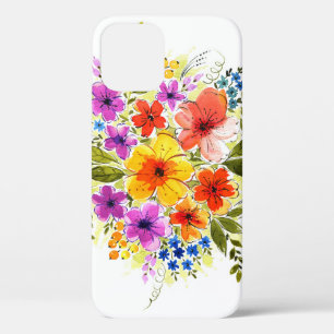 Case-Mate iPhone Case Fleurs peintes à la main, bouquet aquarelle clair.