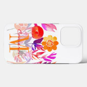 Coques Case-Mate iPhone Fleurs personnalisées avec monogramme et nom (Verso (horizontal))