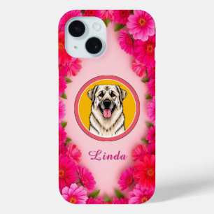 Coque Pour iPhone 15 Fleurs Personnalisées Cadeau Personnalisé