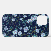 Coques Case-Mate iPhone Fleurs pour enfants : bleu foncé transparent (Verso (horizontal))