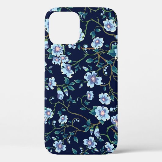 Coques Case-Mate iPhone Fleurs pour enfants : bleu foncé transparent (Verso)