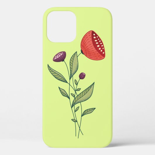 Coques Case-Mate iPhone Fleurs printanières Abstrait Botanical Line Art (Verso)